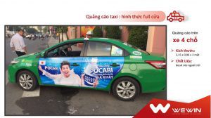Một mẫu quảng cáo xe Taxi mà WeWin cung cấp