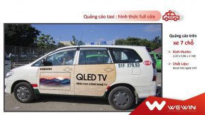 dự án quảng cáo taxi tại Wewin Media