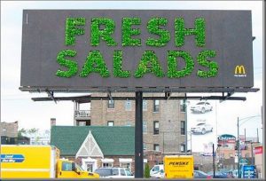 Quảng cáo về món salads của Mc Donalds