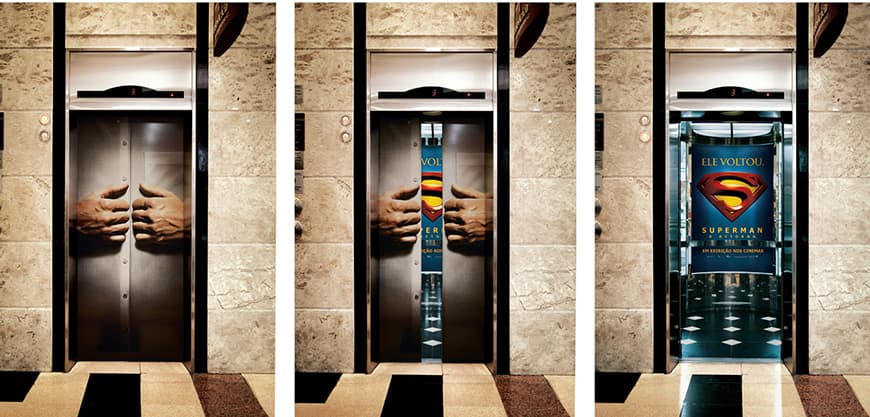 Hình ảnh quảng cáo dán decal thang máy