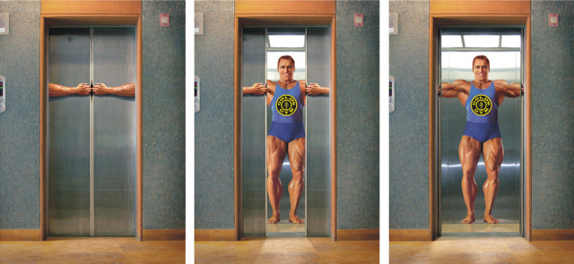 Ý tưởng quảng cáo thang máy ấn tượng của Gym Golds