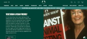 The Body Shop chỉ bán sản phẩm thuần chay và không thử nghiệm trên động vật