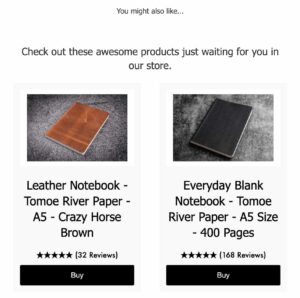 Galen Leather gợi ý các sản phẩm tương tự trong email 