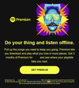 Email Marketing của Spotify